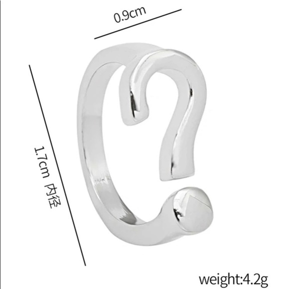 Fun & Trendy Gold Question Mark Adjustable Ring - Picture 4 of 4
